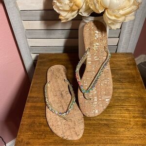 Lilly Pulitzer Tan Sandals Cork Sole